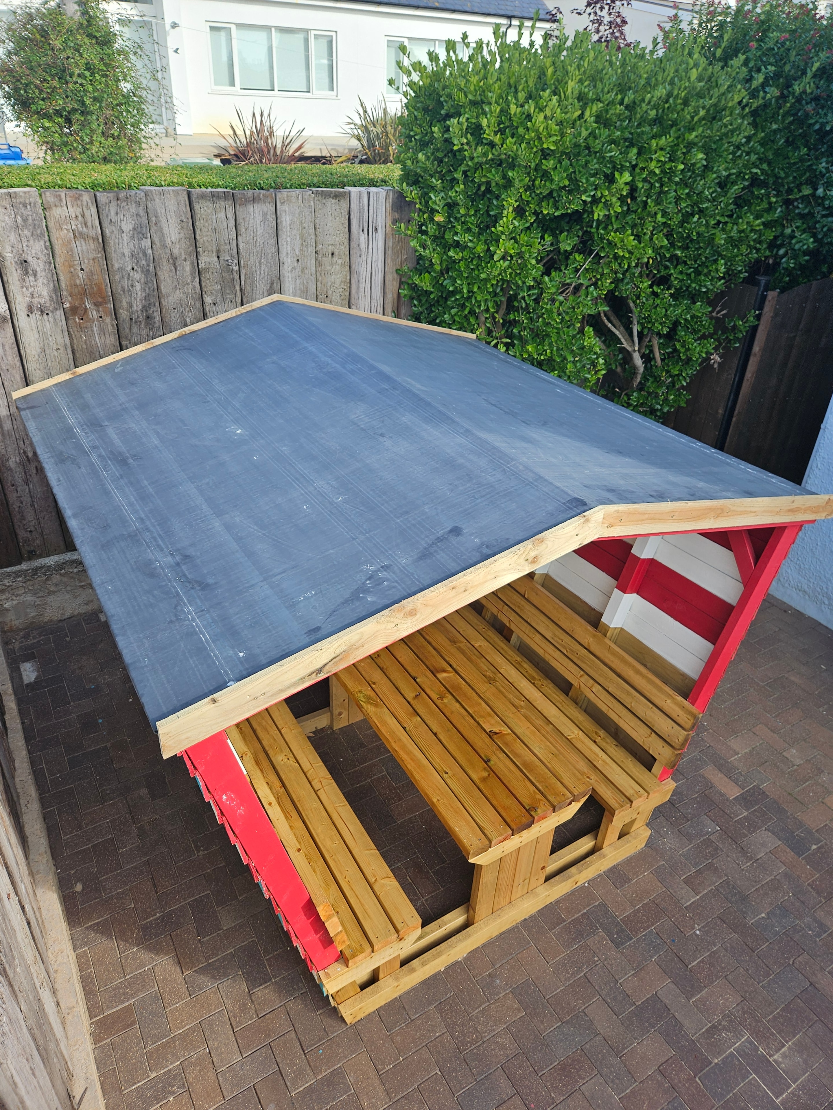 Completed EPDM roof on a small timber outbuilding in Anglesey