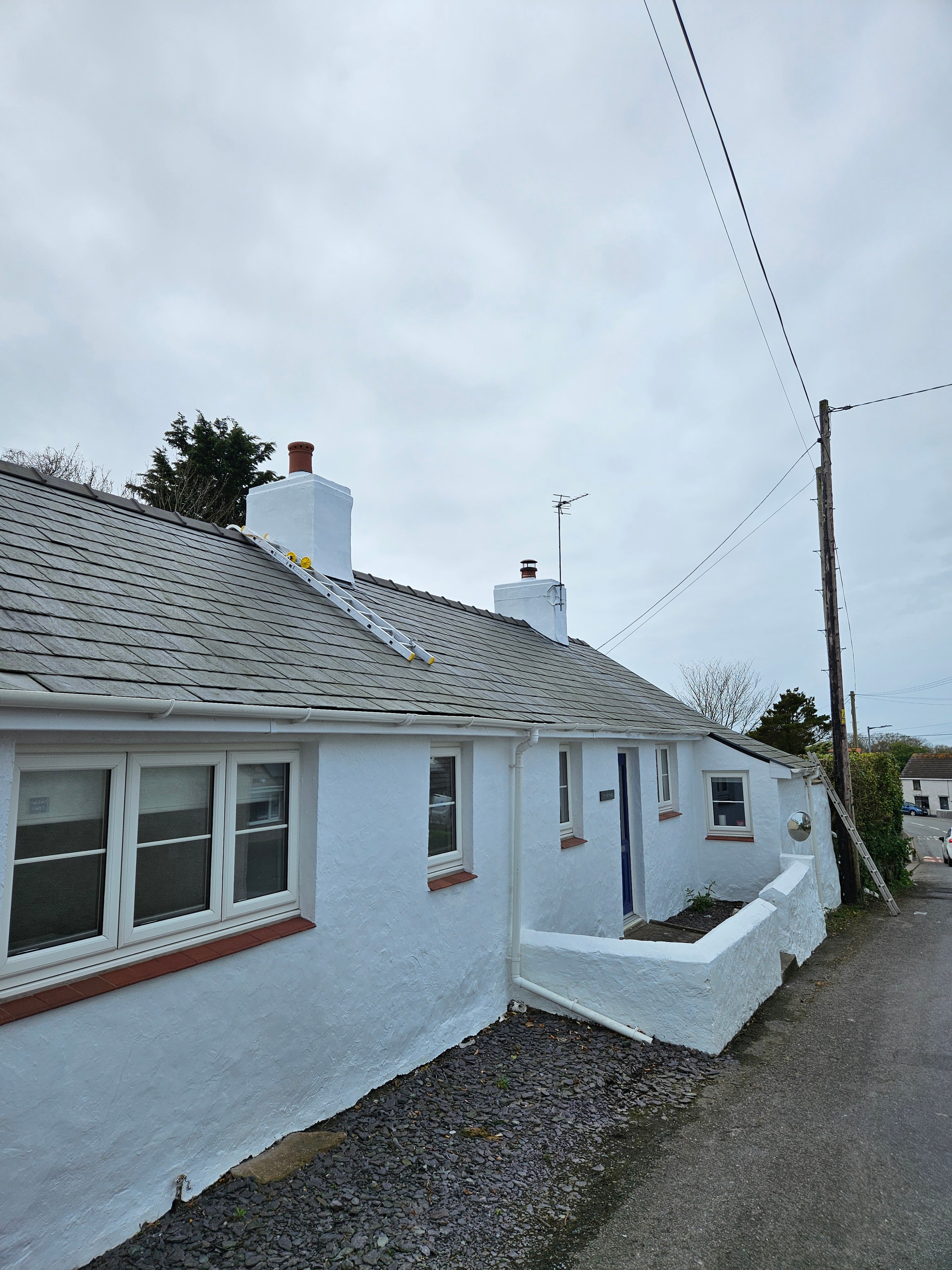 Repainted cottage exterior in Hermon, Anglesey — second view
